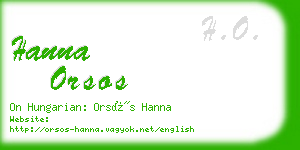 hanna orsos business card